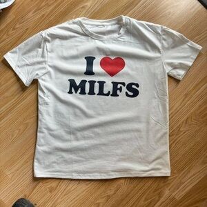 Old Navy White and Red Graphic Short Sleeve Tee